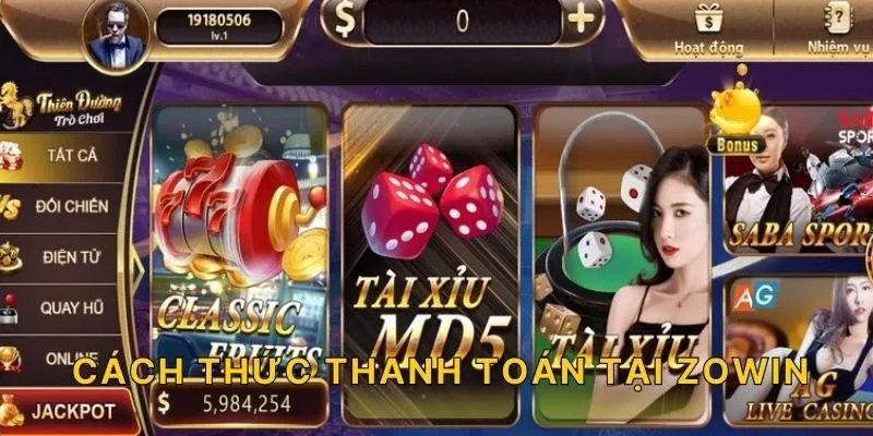 Cách thức thanh toán tại ZOWIN